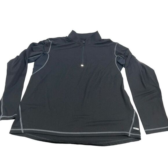 Champion Black w/ Grey‎ Stitching 1/4 Zip Pullover Sweatshirt - Size Large - Picture 1 of 7